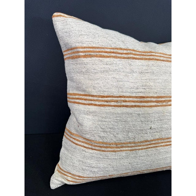 Turkish Hemp Pillow Cushion Natural Beige Yellow Cushion Cover 20x20 #30674 Enhance your home decor with our Kilim Pillow...