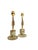 Very elegant table lamps featuring a combination of green-veined onyx stone and a fluted brass base, with decorative...
