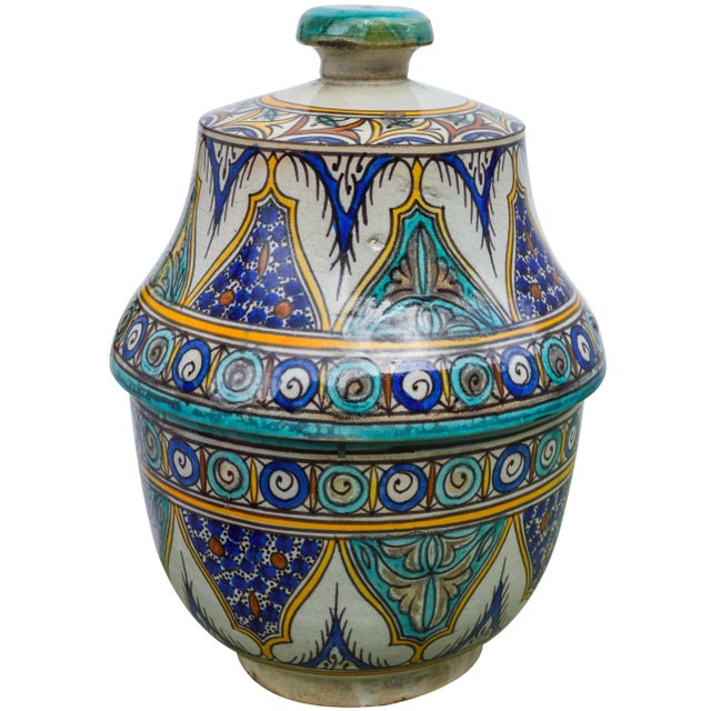 Antique Andalusian Ceramic Box For Sale - Image 4 of 12