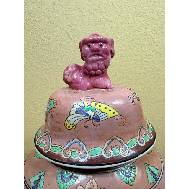 Late 19th Century 2 Japanese Ginger Jars With Foo Dog For Sale - Image 6 of 11