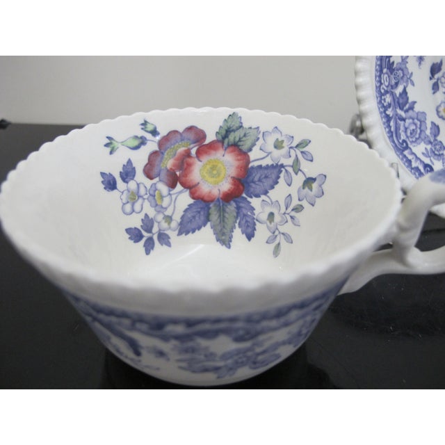 Spode Copeland Mayflower 2/8772 Gadroon Luncheon Plate Cup & Saucer 3pc Set For Sale - Image 10 of 11