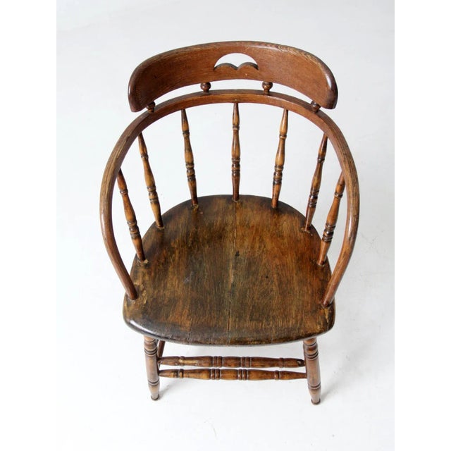 Antique Captains Chair For Sale - Image 4 of 11