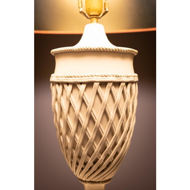 Cream Ware Table Lamp, England, 1960s For Sale - Image 11 of 13