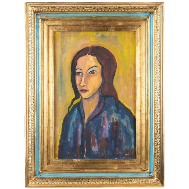 1960s Sirio Pellegrini, Portrait, Painting on Paper, 1960s, Framed For Sale - Image 5 of 5