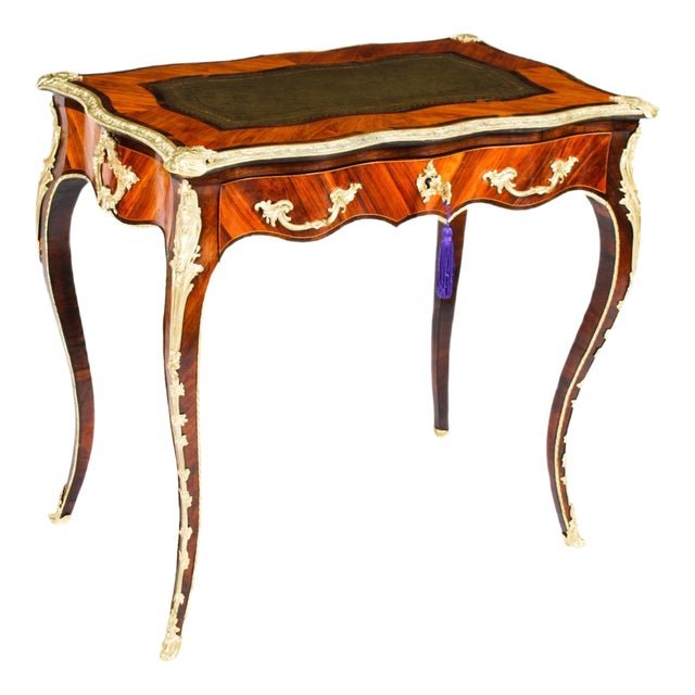 Petite French Ormolu Mounted Bureau Plat Desk, 19th Century For Sale