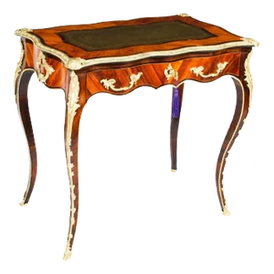 Petite French Ormolu Mounted Bureau Plat Desk, 19th Century
