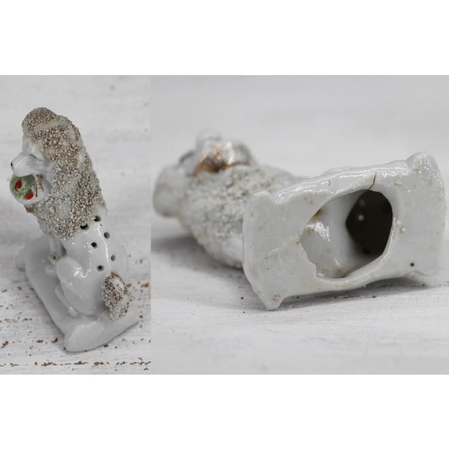 1900s Antique Poodle Dog Tooth Pick Holder, Porcelain, Germany For Sale - Image 11 of 13