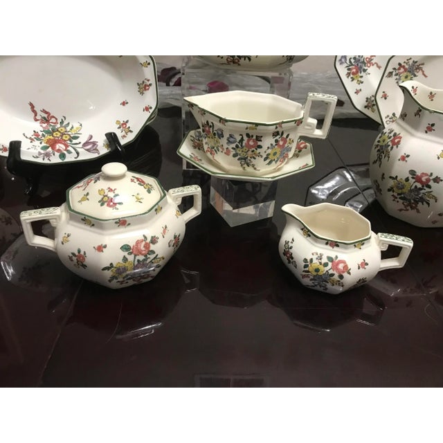 Royal Doulton Vintage Royal Doulton "Old Leeds Sprays" Dinnerware Set - D3548 For Sale - Image 4 of 10