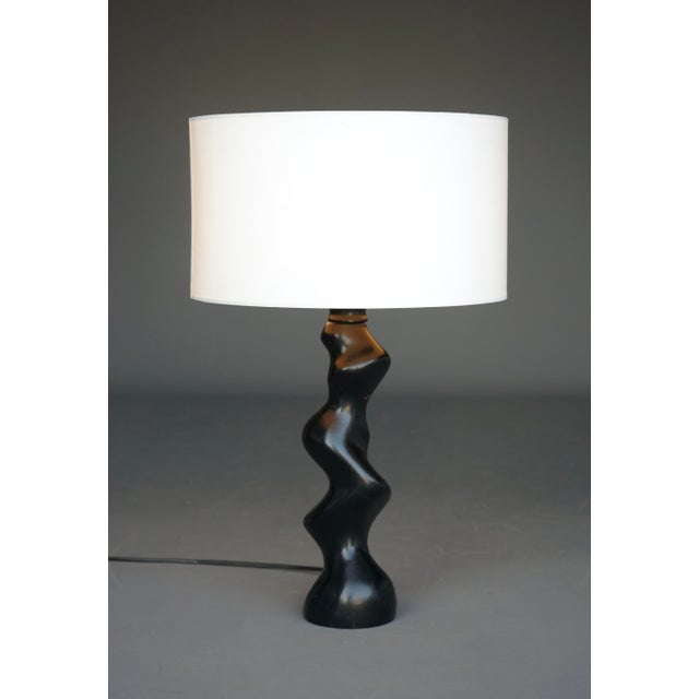 Black Model 42 Sculptural Ebonised Wood Table Lamp from Temde Leuchten, 1970s For Sale - Image 8 of 14
