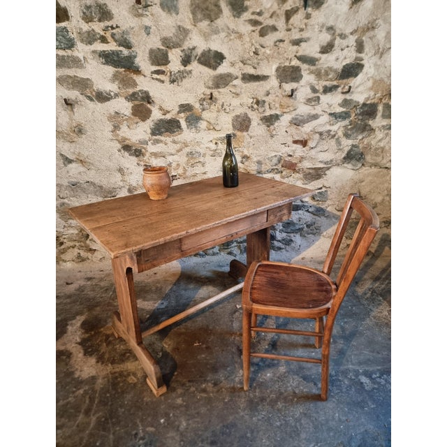 Antique French Oak Farmhouse Trestle Table, Early 1900s For Sale - Image 15 of 17