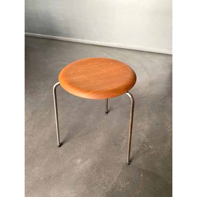 スツール Arne Jacobsen 3170 Teak FRITZ HANSEN Set of Dot Stools Model 3170 in Teak by Arne Jacobsen for