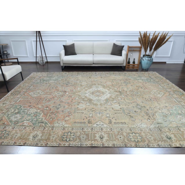 Vintage Persian Hand-Knotted area rug is a semi-antique vintage area rug. The '70s Eastern region of Anatolian's unique...