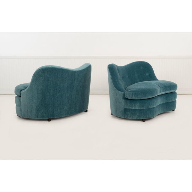 Blue Edward Wormley Style Pair of Sofas, 1945 For Sale - Image 8 of 10