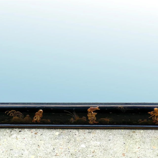 Antique French Chinoiserie Hand-Painted Beveled Mirror For Sale - Image 9 of 12