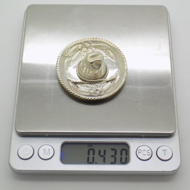 Vintage Mexican Handmade Genuine Sterling Silver Sombrero Hat Figurine, 1970s For Sale - Image 10 of 12