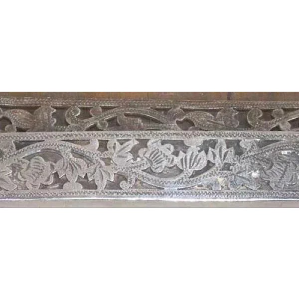 Metal Mid 19th Century Small Indo-Portuguese Hand Chased Silver Mounted Frame For Sale - Image 7 of 8