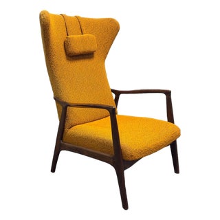 Wingback Chair by Sedláček & Vyčítal for Dřevotvar, Czechoslovakia, 1960s For Sale