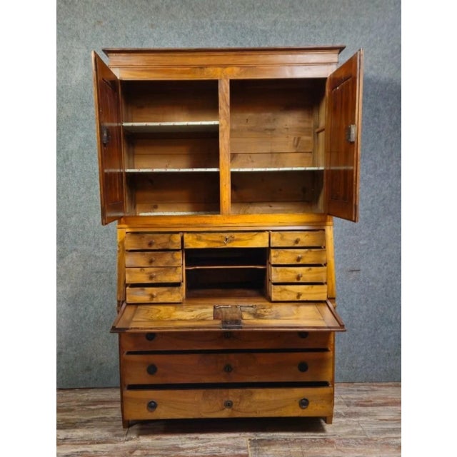 Louis XVI Three-Part Walnut Secretary For Sale - Image 3 of 12