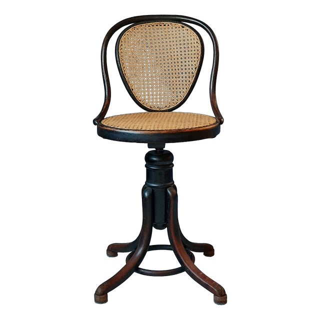 Nr. 5101 Swivel Stool with Backrest from Thonet, 1900s For Sale
