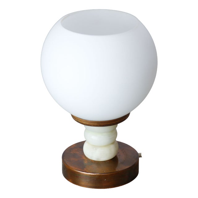 Vintage Italian Table Lamp in Copper and Marble, 1960s For Sale