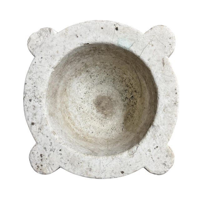 Antique White 18th Century French Marble Mortar For Sale - Image 8 of 9
