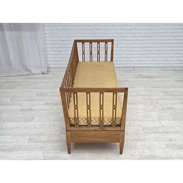 Swedish Drop Arm Sofa in Fabric and Oak, 1970s For Sale - Image 14 of 18