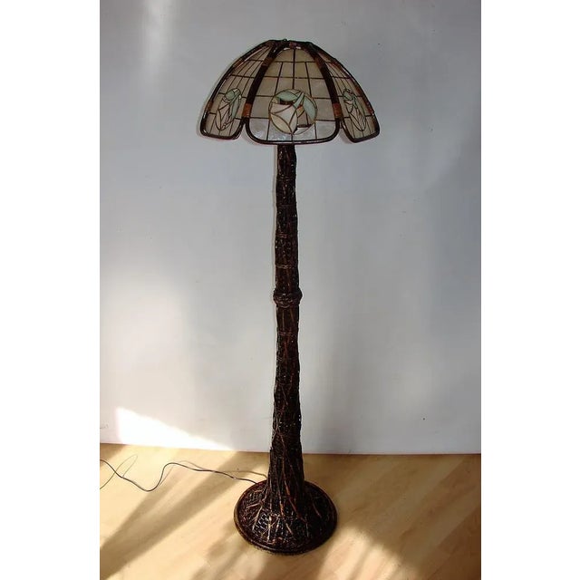 Floor Lamp in Rattan , 1950s For Sale - Image 6 of 8