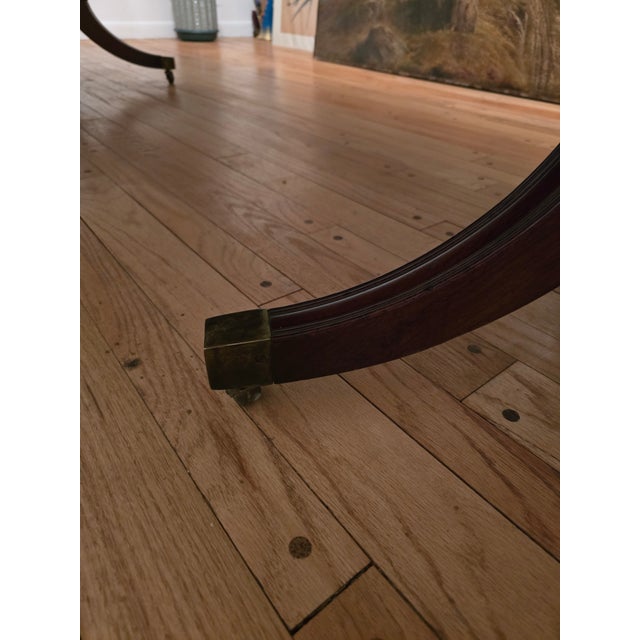 Wood Mid Century Ethan Allen Style Vintage Grand Dining Table For Sale - Image 7 of 12