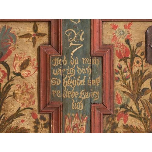 Antique Marriage Chest in Painted Pine, Central Europe, 1775 For Sale - Image 12 of 18