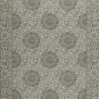 Sample- Schumacher Kaya Medallion Fabric in Mineral For Sale