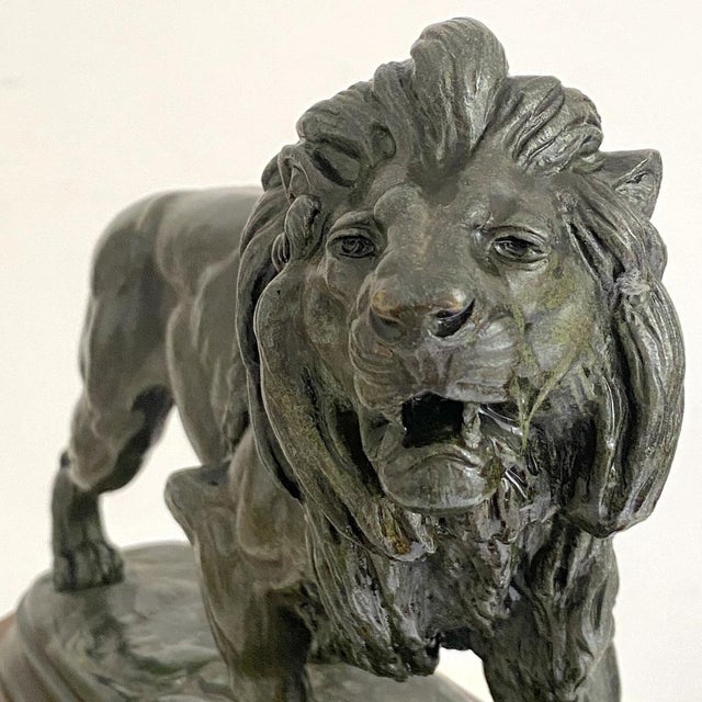 Delabrierre, Sculpture of a Walking Lion, 1800s, Bronze For Sale - Image 6 of 11
