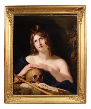 Italian Artist, Portrait of Mary Magdalene, 1840, Oil on Canvas, Framed