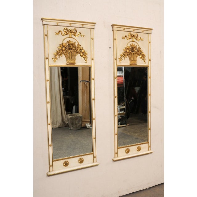 Pair of Mid 20th Century Italian Neoclassic Style Tall Mirrors For Sale - Image 9 of 12