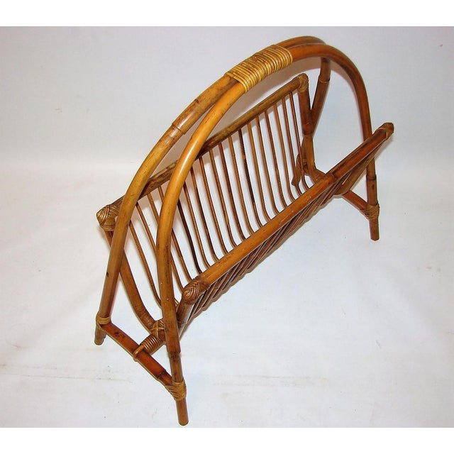 Bamboo newspaper rack, 70s, dimensions: height 54cm width 60cm head 25cm