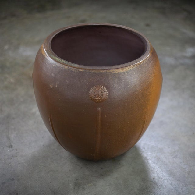 Asian Late 20th Century Architectural Large Ceramic Pot or Planter Asian Me-Kong Style Glazed Made in Vietnam For Sale - Image 3 of 18