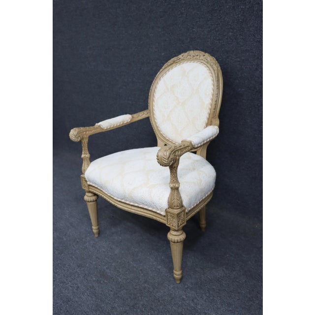 French Hancock & Moore Louis XVI Style Upholstered Chair For Sale - Image 3 of 11