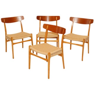 Set of 4 Hans Wegner CH-23 Dining Chairs For Sale