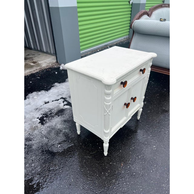 Julia Gray Hand-Painted Designer Nightstand For Sale In Philadelphia - Image 6 of 7
