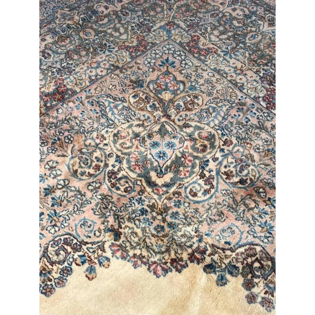 Textile Early 21st Century Ivory Color Fine Hand Knotted Persian Kerman For Sale - Image 7 of 13