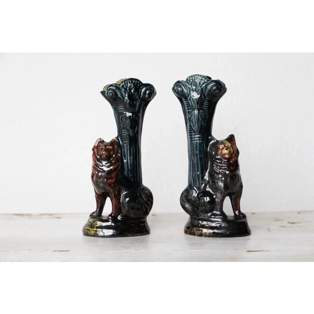 Antique Portuguese Palissy Ware Vases - A Pair For Sale - Image 9 of 11