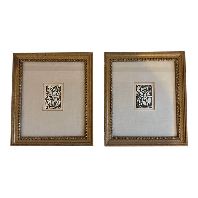 1930s Original Georges Rouault Woodcut Prints Reproduction - Set of Two For Sale