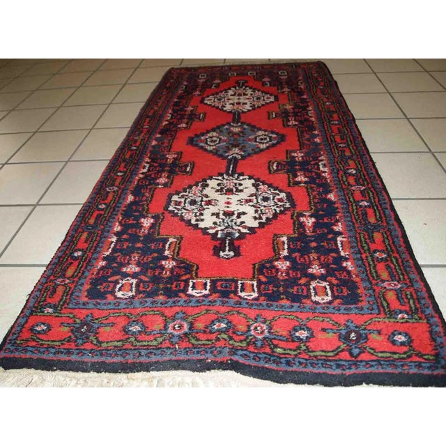 Persian 1970s Handmade Vintage Persian Hamadan Rug For Sale - Image 3 of 8