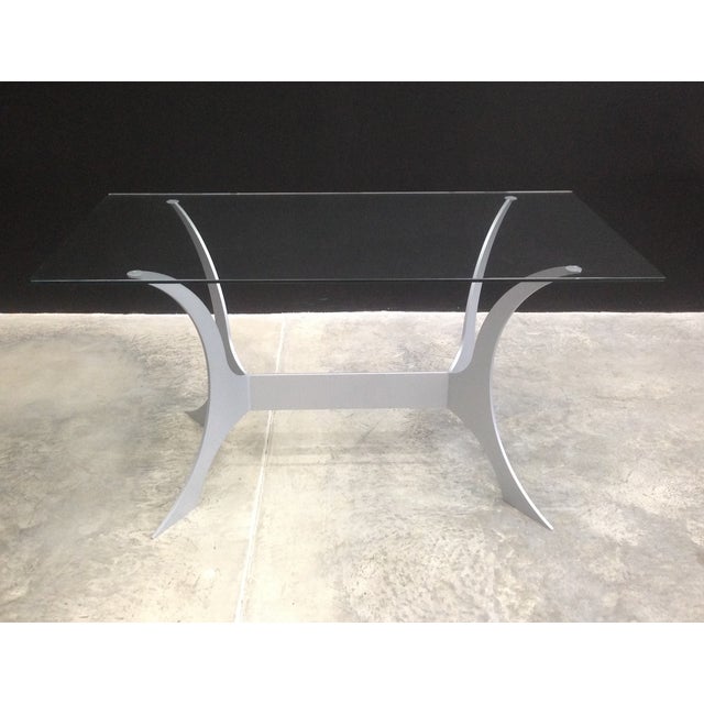Metal & Glass Dining Set For Sale - Image 4 of 5