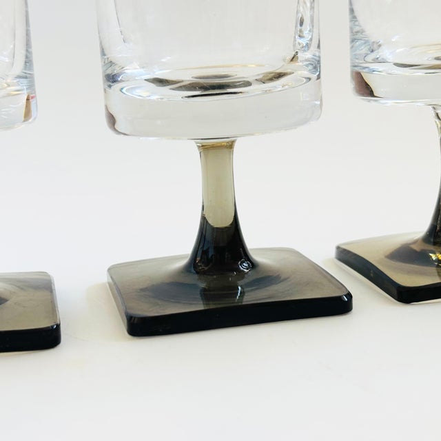 Glass Rosenthal Linear Smoke Wine Glasses - Set of 4 For Sale - Image 7 of 8