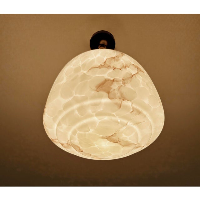 Art Deco Pendant Light in Marble Glass, 1930s For Sale - Image 11 of 18