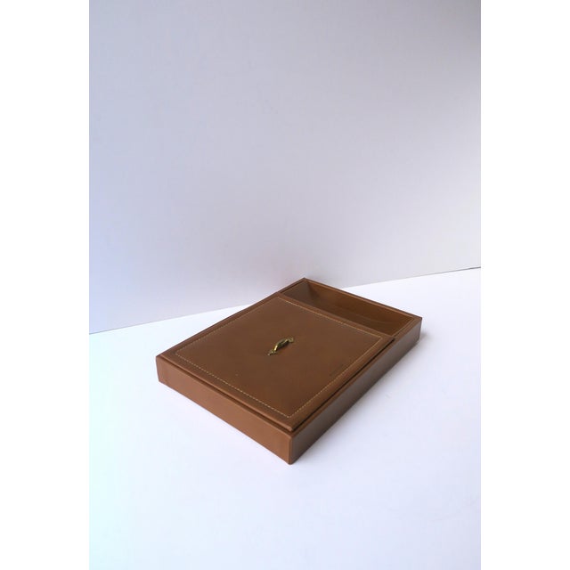 Leather Jewelry Box, Midcentury For Sale - Image 9 of 12