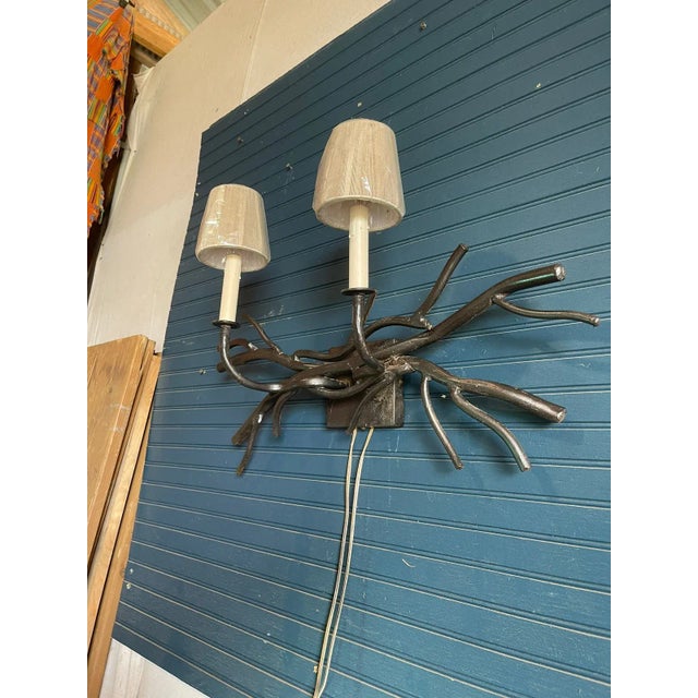 Modern Branch Wall Sconce – Sculptural Metal Light Fixture For Sale - Image 6 of 10