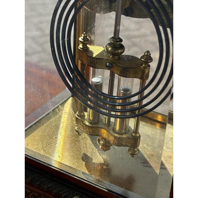 Metal Victorian Brass Four Glass Clock from Seth Thomas For Sale - Image 7 of 8