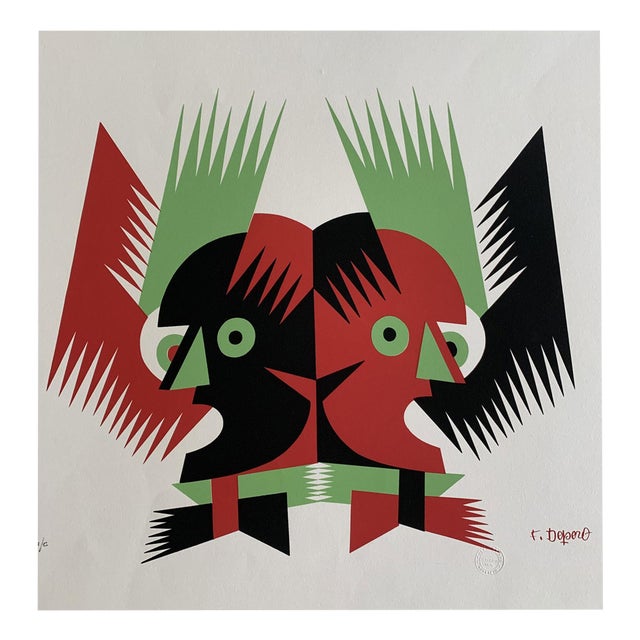 Fortunato Depero, The Twins, 1974, Print on Paper For Sale