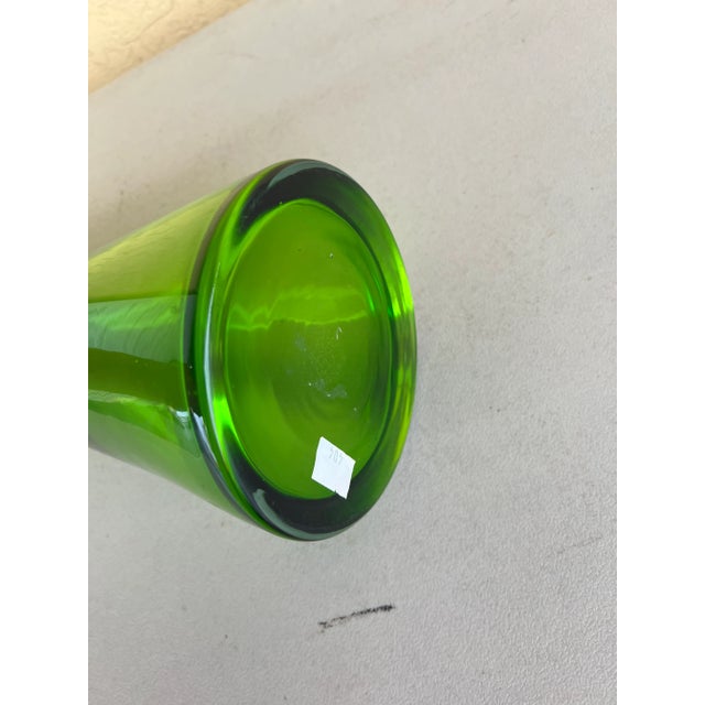 Glass Mid Century Green Art / Vase Glass by Tarnowiec For Sale - Image 7 of 7